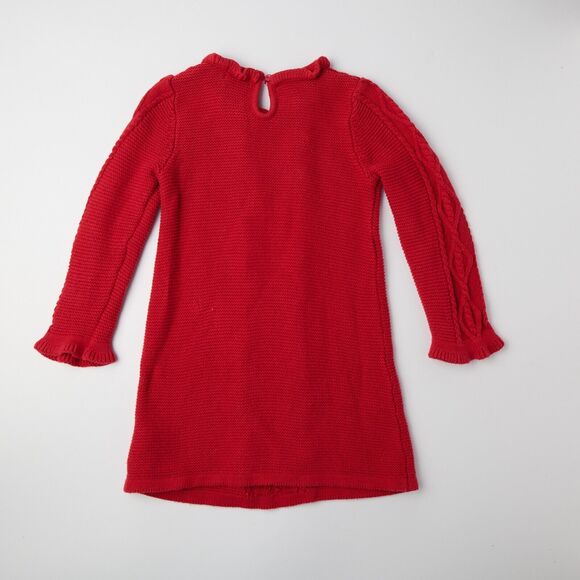 Tahari Baby Sweater Dress Toddler Girls 3T Red Knit Casual Winter Long Sleeve - Picture 2 of 6